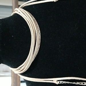 ETK chain & suede choker necklace